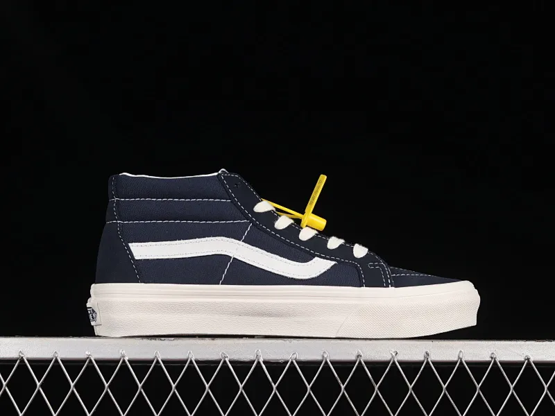 All categories Vans Vans series Vans Mid Vans China Vans Sk8-Mid Reissue Navy mid-top casual vulcanized canvas sneakers VN0A32QZ9G6